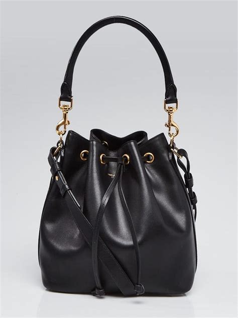 Yves Saint Laurent Black Leather Emmanuelle Bucket Bag